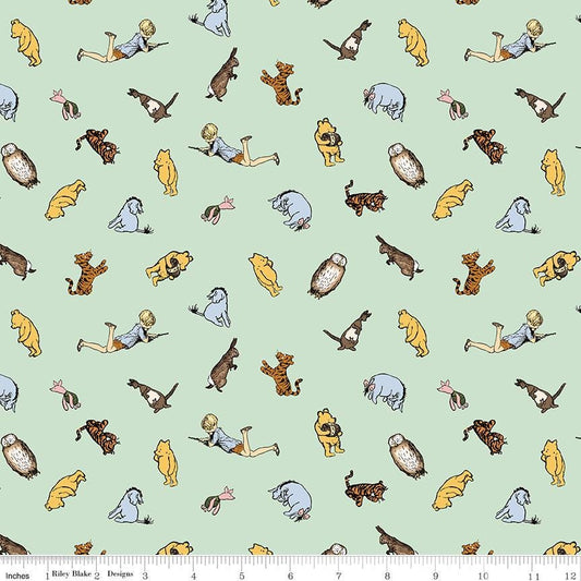 Winnie the Pooh Characters Green by Echo Park Paper Co. for Riley Blake Designs - C17003-GREEN