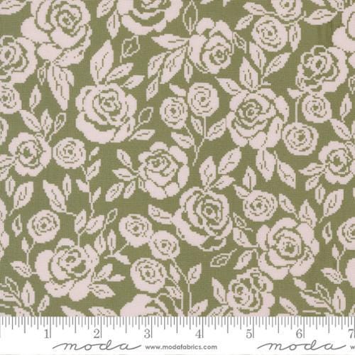Wild Honey Monofloral Florals Rose Tapestry Fern by Lella Boutique for Moda Fabrics - 5251 15