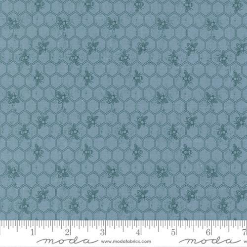 Wild Honey Honeycomb Novelty Bees Blender Sky by Lella Boutique for Moda Fabrics - 5253 14