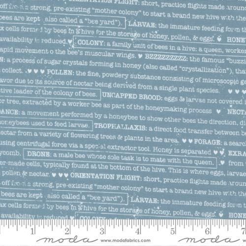 Wild Honey Buzz Words Text and Words Sky by Lella Boutique for Moda Fabrics - 5254 14