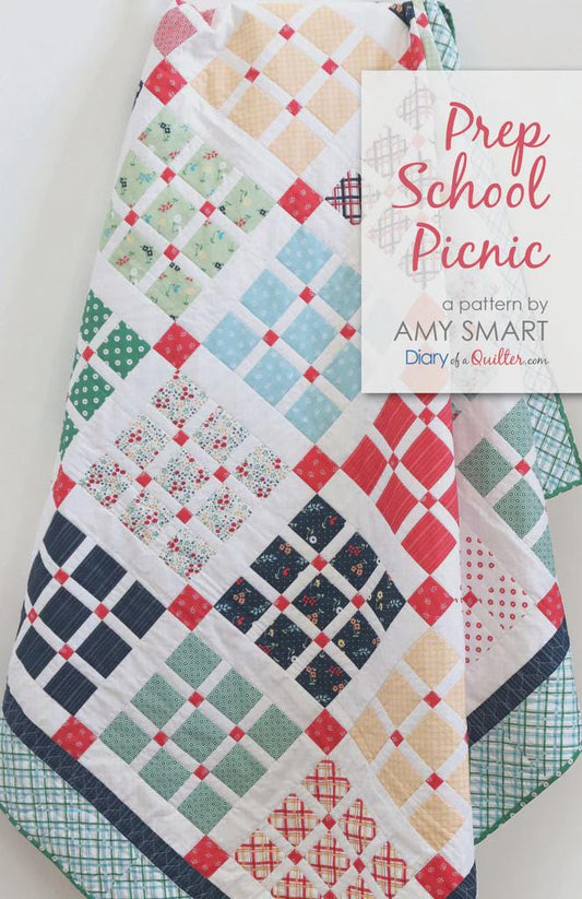 Prep School Picnic Quilt Kit in Mary Catherine fabric by Diary of a Quilter for Riley Blake Designs - quilt kit with pattern