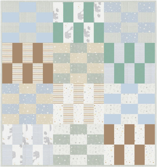 Bennett Quilt Kit in To The Moon & Back fabric by Moda Fabrics - quilt kit with pattern