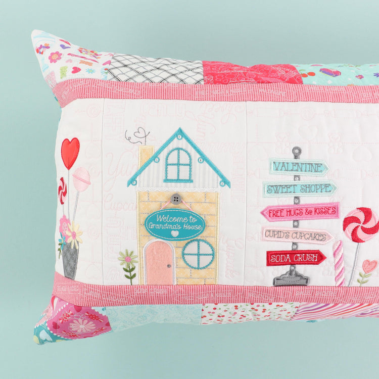 Sweetheart Street Bench Pillow Machine Embroidery Designs & Embellishment Kit - Kimberbell Designs