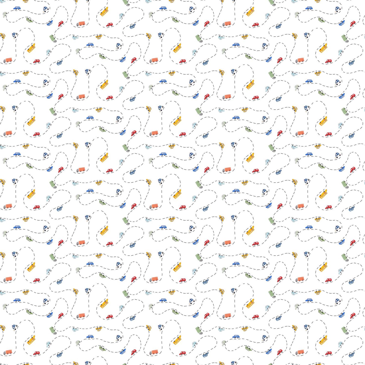 Mini Metropolis Cars White by Sara Boccaccini for Northcott Fabrics - 91190-10