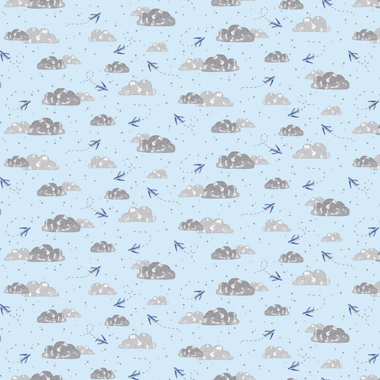 Mini Metropolis Airplanes Blue by Sara Boccaccini for Northcott Fabrics - 91191-40