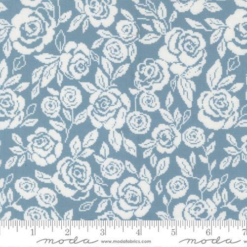 Wild Honey Monofloral Florals Rose Tapestry Sky by Lella Boutique for Moda Fabrics - 5251 14