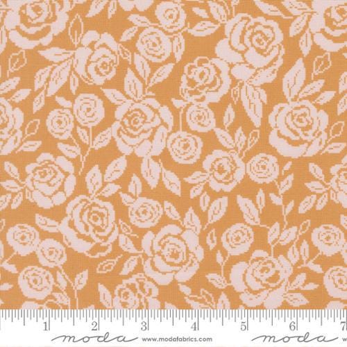 Wild Honey Monofloral Florals Rose Tapestry Honey by Lella Boutique for Moda Fabrics - 5251 16