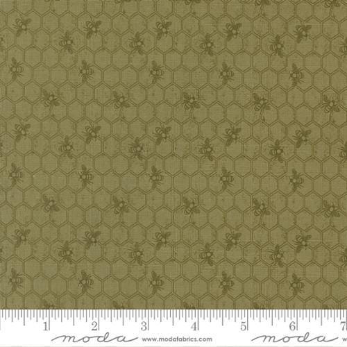 Wild Honey Honeycomb Novelty Bees Blender Fern by Lella Boutique for Moda Fabrics - 5253 15