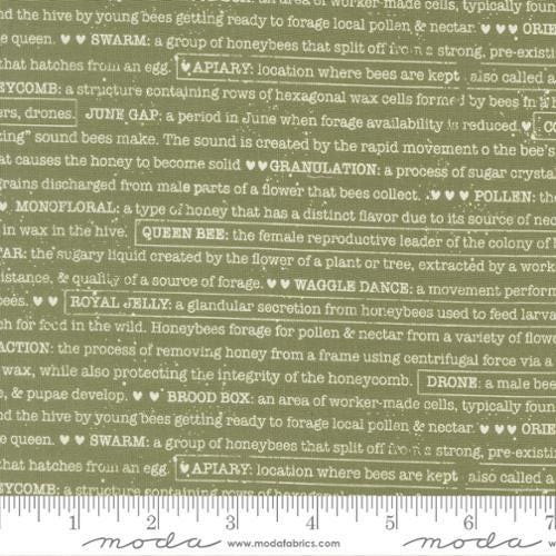 Wild Honey Buzz Words Text and Words Fern by Lella Boutique for Moda Fabrics - 5254 15