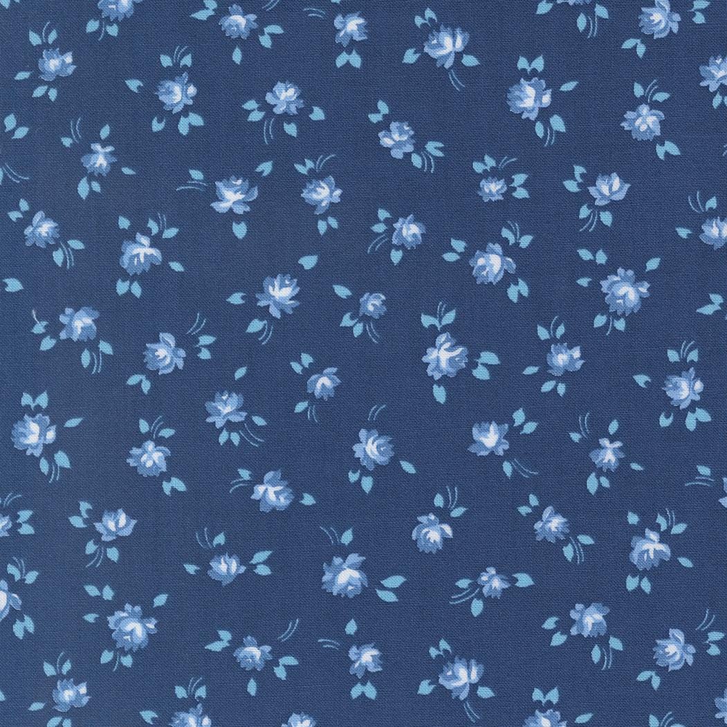 Blueprint Grace Small Floral Navy Tonal by Camille Roskelley for Moda Fabrics - 55331 36