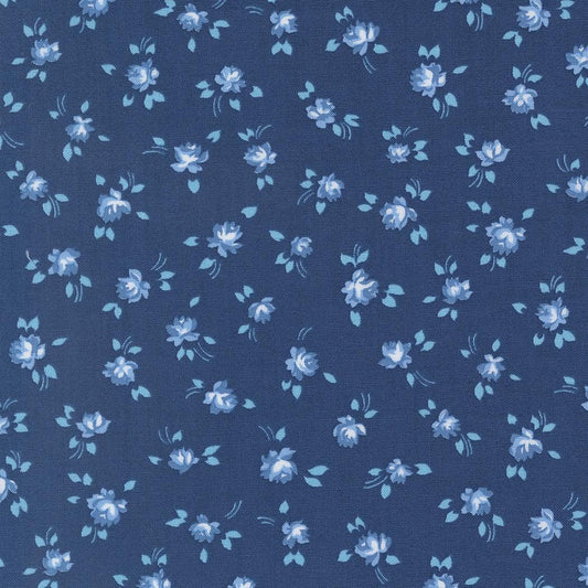 Blueprint Grace Small Floral Navy Tonal by Camille Roskelley for Moda Fabrics - 55331 36