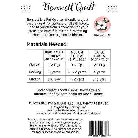 Bennett Quilt Kit in To The Moon & Back fabric by Moda Fabrics - quilt kit with pattern