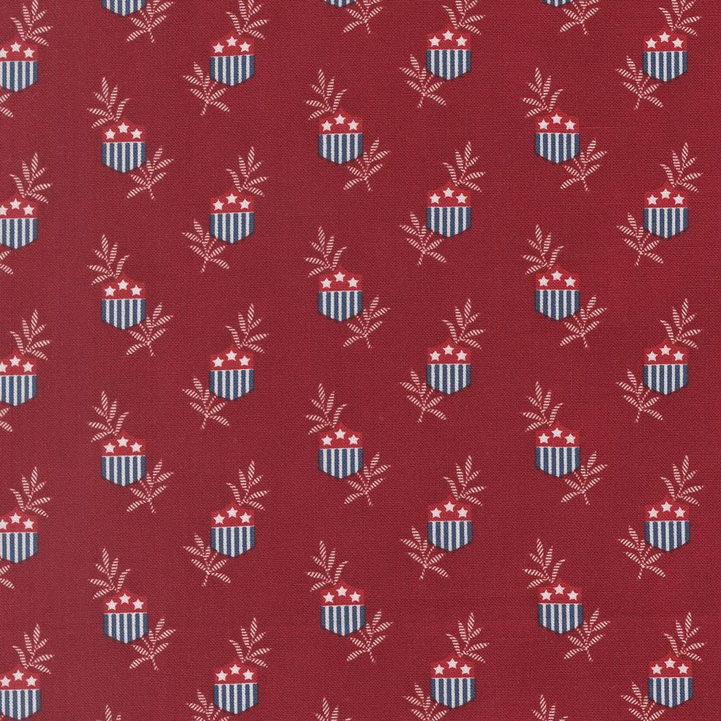 American Gatherings III Star Shield Novelty Deep Crimson by Primitive Gatherings for Moda Fabrics - 49320 13