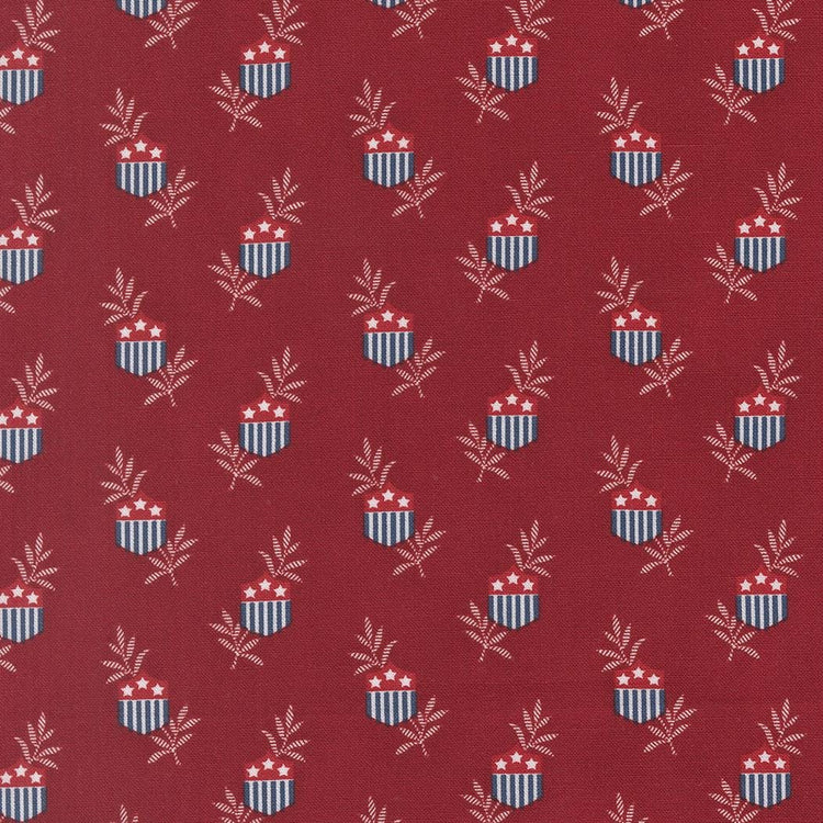 American Gatherings III Star Shield Novelty Deep Crimson by Primitive Gatherings for Moda Fabrics - 49320 13