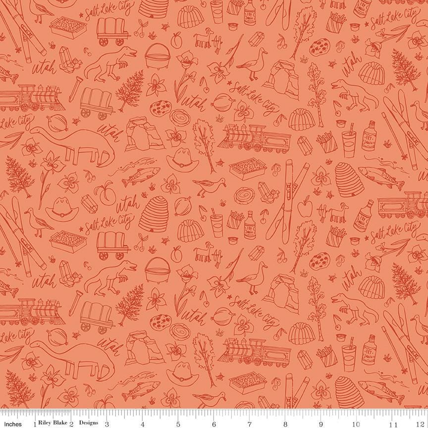 Utah Tonal Orange by Kelsey Carlson for Riley Blake Designs - C17022-ORANGE