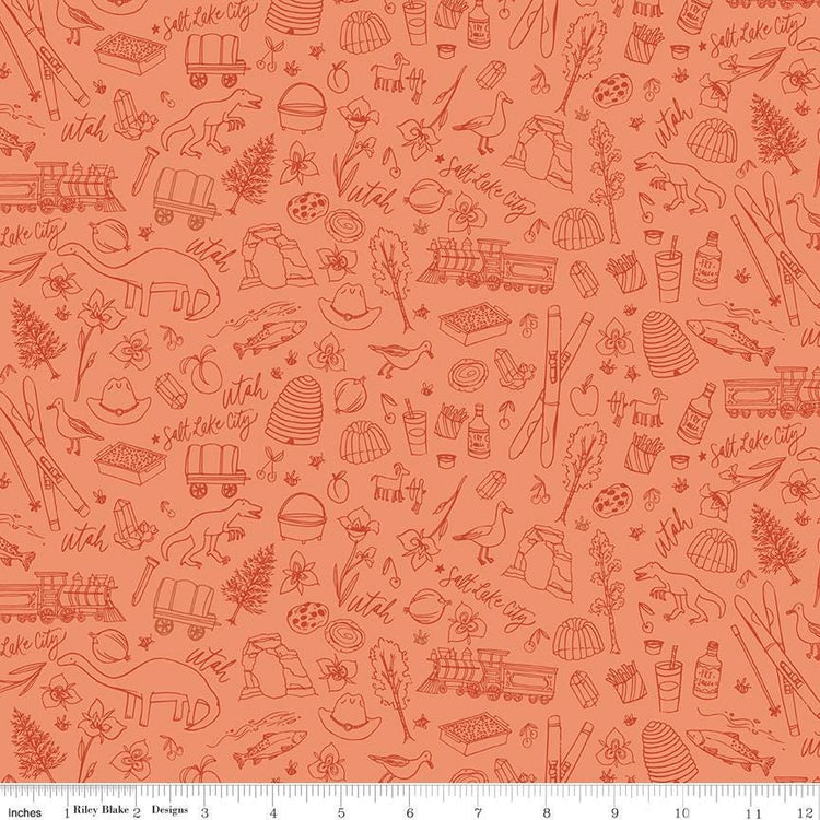 Utah Tonal Orange by Kelsey Carlson for Riley Blake Designs - C17022-ORANGE