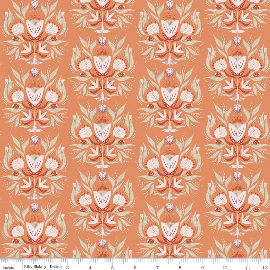 Garden Dreams Floral Damask Terracotta by Amber Elliot of Alderwood Studio for Riley Blake Designs - C15091-TERRACOTTA