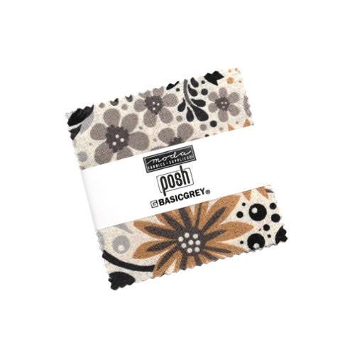 Posh Mini Charm by BasicGrey for Moda Fabrics - 30770MC - 42 Assorted pieces