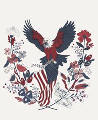 American Gatherings III Panel 36" x 44" Panels Eagle Americana Flag Applique Cloud by Primitive Gatherings for Moda Fabrics - 49329 11