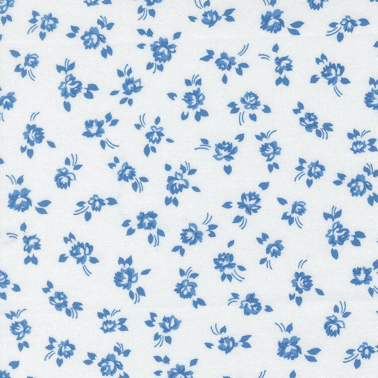 Blueprint Grace Small Floral White Harbor by Camille Roskelley for Moda Fabrics - 55331 11