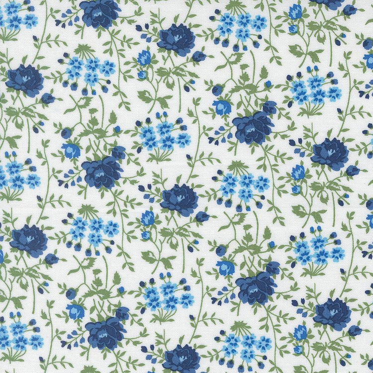 Blueprint Bloomsbury Florals White Multi by Camille Roskelley for Moda Fabrics - 55333 11