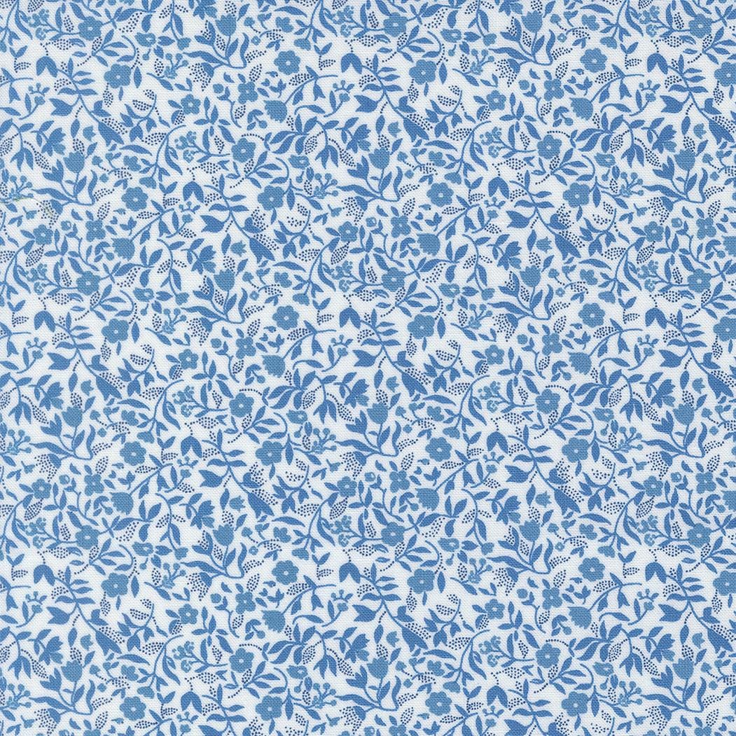 Blueprint Frolic Florals White Blue by Camille Roskelley for Moda Fabrics - 55335 11