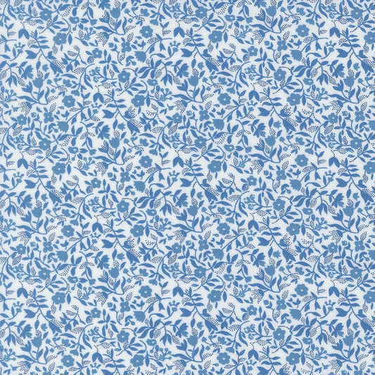 Blueprint Frolic Florals White Blue by Camille Roskelley for Moda Fabrics - 55335 11