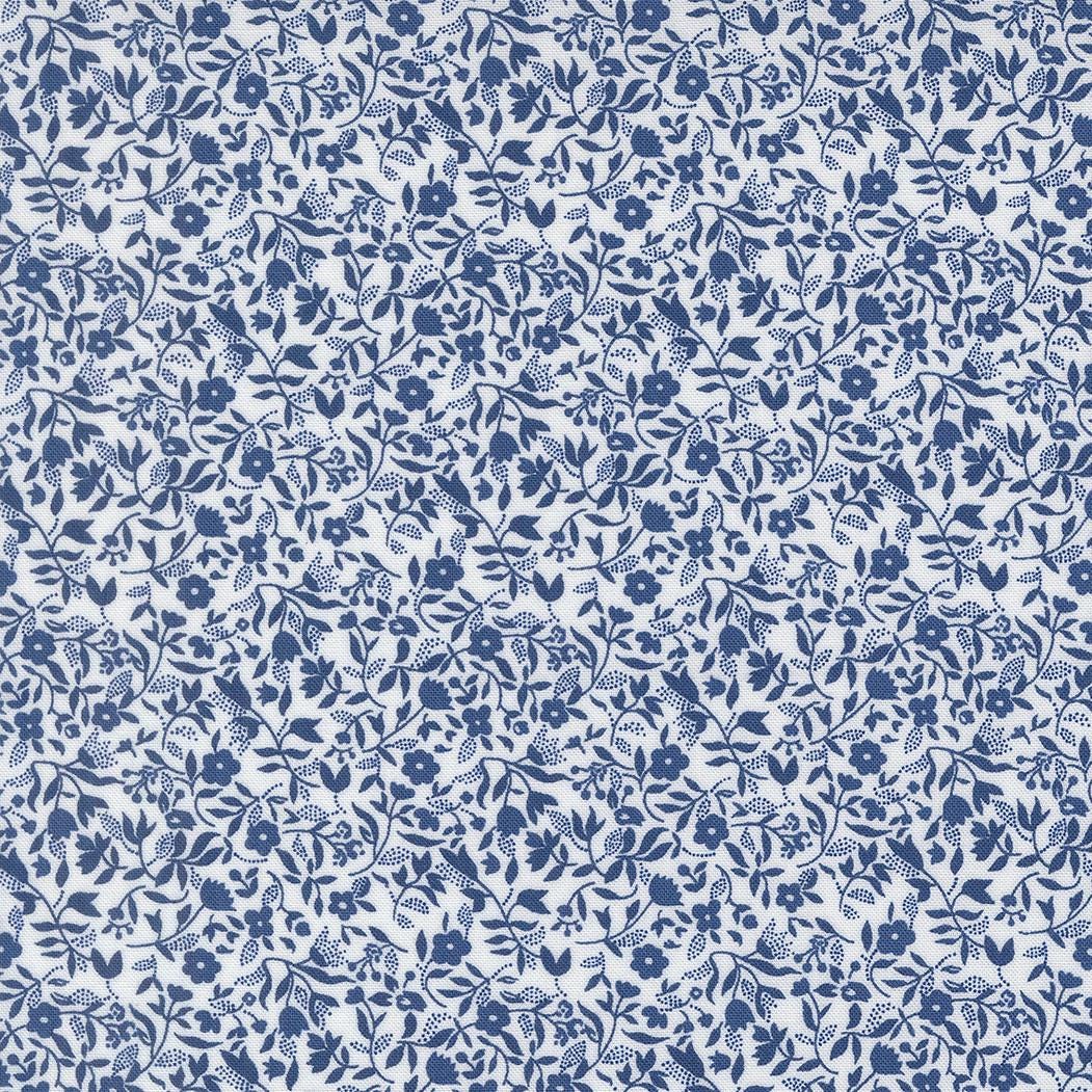 Blueprint Frolic Florals White Navy by Camille Roskelley for Moda Fabrics - 55335 26