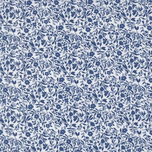 Blueprint Frolic Florals White Navy by Camille Roskelley for Moda Fabrics - 55335 26