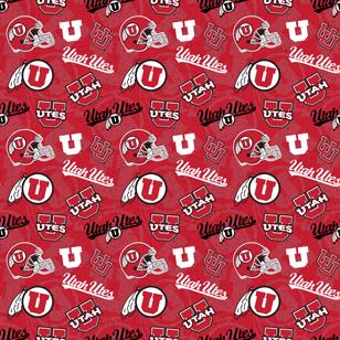 Utah NCAA-Utah Tone On Tone Cotton by Sykel Studio for Benartex Fabrics - UTA1178