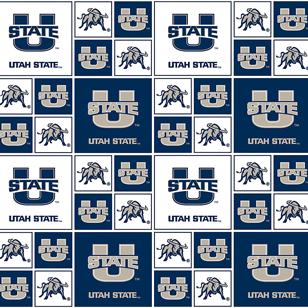 Utah State NCAA-Utah State Cotton by Sykel Studio for Benartex Fabrics - USU020