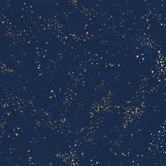 Speckled Canvas Speckled Canvas Basic Blender Splatter Paint Metallic Navy by Rashida Coleman Hale for Moda Fabrics - RS1117 105LM