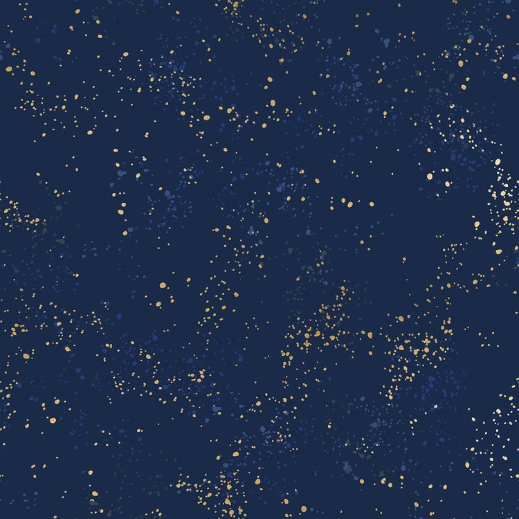 Speckled Canvas Speckled Canvas Basic Blender Splatter Paint Metallic Navy by Rashida Coleman Hale for Moda Fabrics - RS1117 105LM