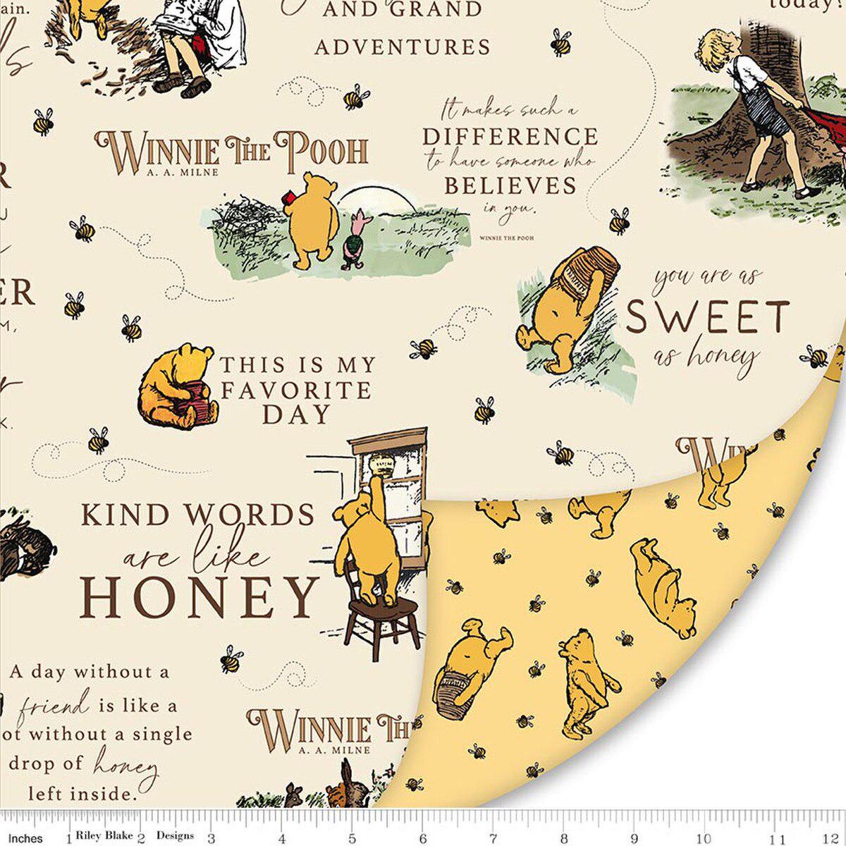 Double Lush Velvet Winnie the Pooh Panel by Echo Park Paper Co. for Riley Blake Designs - LV17361
