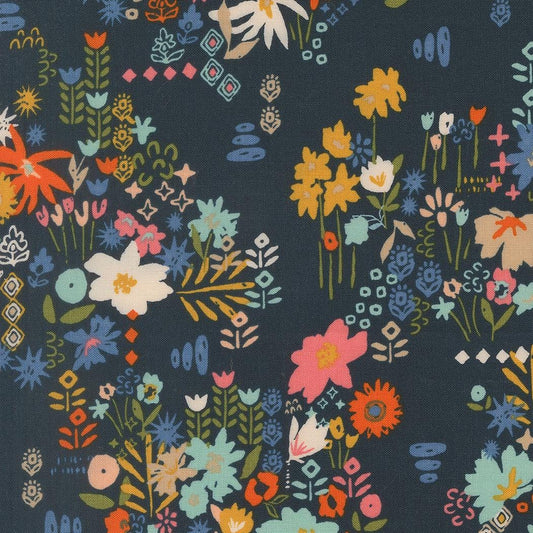 Boho Haven Busy Boho Florals Deep Sea by Fancy That Design House for Moda Fabrics - 45644 18