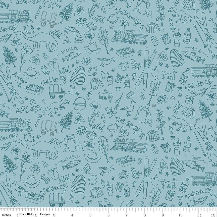 Utah Tonal Blue by Kelsey Carlson for Riley Blake Designs - C17022-BLUE