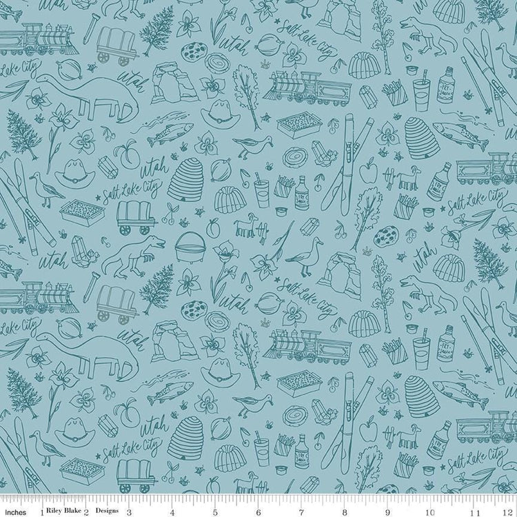 Utah Tonal Blue by Kelsey Carlson for Riley Blake Designs - C17022-BLUE
