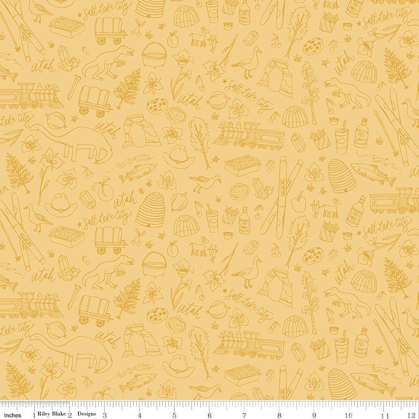 Utah Tonal Yellow by Kelsey Carlson for Riley Blake Designs - C17022-YELLOW