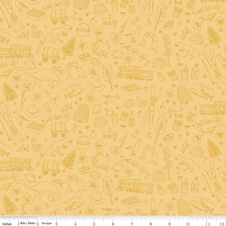 Utah Tonal Yellow by Kelsey Carlson for Riley Blake Designs - C17022-YELLOW