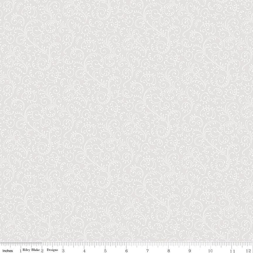 Elegant Essentials Scroll White Pearl by Jennifer Bosworth for Riley Blake Designs - CPL852-WHITE