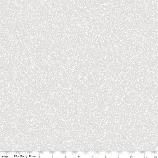 Elegant Essentials Scroll White Pearl by Jennifer Bosworth for Riley Blake Designs - CPL852-WHITE