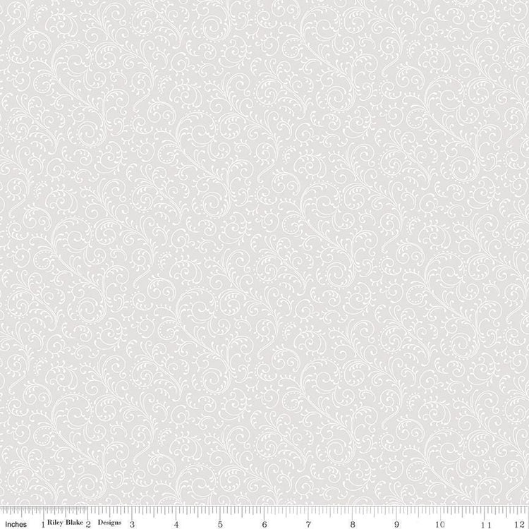 Elegant Essentials Scroll White Pearl by Jennifer Bosworth for Riley Blake Designs - CPL852-WHITE