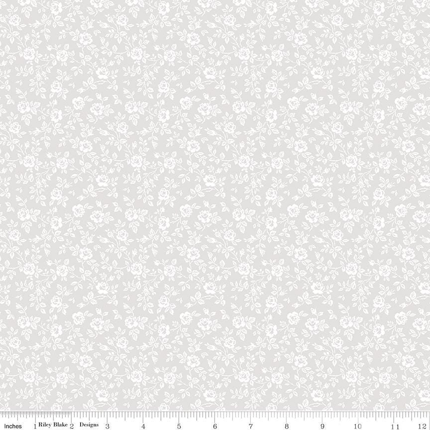 Elegant Essentials Small Floral White Pearl by Jennifer Bosworth for Riley Blake Designs - CPL853-WHITE