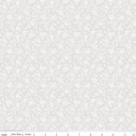 Elegant Essentials Small Floral White Pearl by Jennifer Bosworth for Riley Blake Designs - CPL853-WHITE