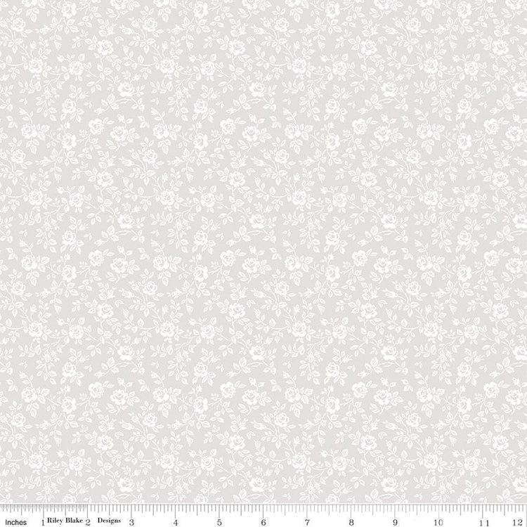 Elegant Essentials Small Floral White Pearl by Jennifer Bosworth for Riley Blake Designs - CPL853-WHITE