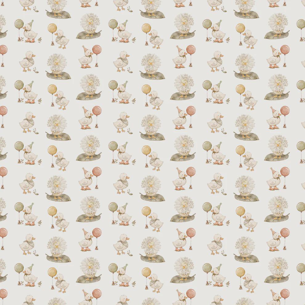 Tiny Waddles Ducks Cream by Jessica Yon Lo for Northcott Fabrics - 91180-11
