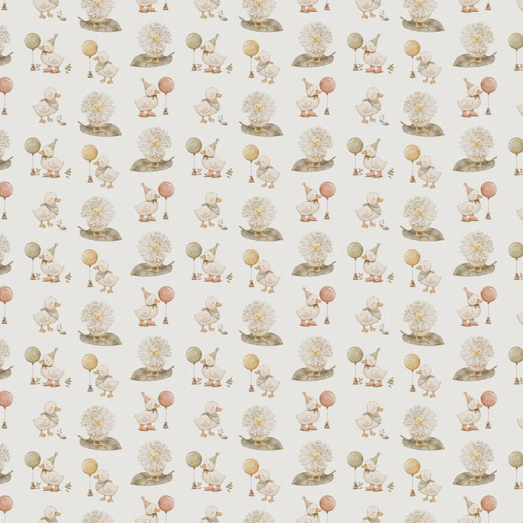 Tiny Waddles Ducks Cream by Jessica Yon Lo for Northcott Fabrics - 91180-11