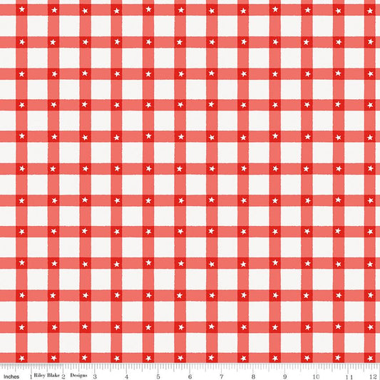 Firecracker Plaid Red Hen by My Mind's Eye for Riley Blake Designs - C17202-REDHEN