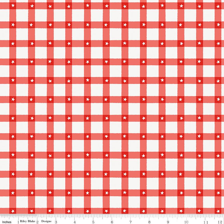 Firecracker Plaid Red Hen by My Mind's Eye for Riley Blake Designs - C17202-REDHEN