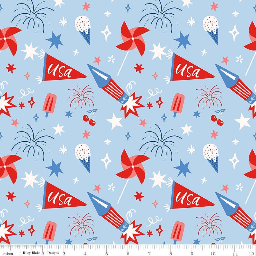 Firecracker Main Frost by My Mind's Eye for Riley Blake Designs - C17200-FROST